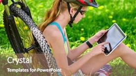  Presentation with cycling - Slides having pc walpaper - bikes cycling girl girl rides background and a  colored foreground