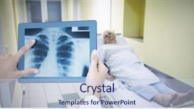  Presentation with xray - Colorful PPT theme enhanced with pc walpaper - doctor looking at xray backdrop and a light blue colored foreground