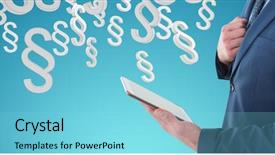  Presentation with blue abstract - Presentation theme having pc walpaper - midsection of businessman using tablet background and a light blue colored foreground