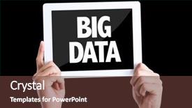  Presentation with data - PPT theme having pc with text big data background and a tawny brown colored foreground