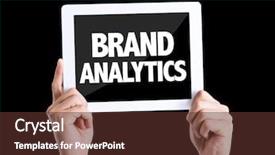  Presentation with analytics - Beautiful PPT layouts featuring pc with text brand analytics backdrop and a tawny brown colored foreground