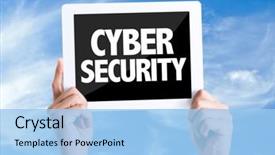  Presentation with cyber security - Colorful theme enhanced with pc with text cyber security backdrop and a light blue colored foreground
