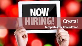  Presentation with hiring - Presentation design having pc with text now hiring background and a red colored foreground