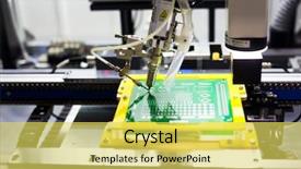  Presentation with artificial intelligence - Presentation theme with pcb design - artificial intelligence machine in modern background and a  colored foreground