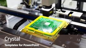  Presentation with artificial intelligence - Colorful presentation enhanced with pcb design - artificial intelligence machine in modern backdrop and a  colored foreground