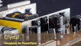  Presentation with power supply - Beautiful PPT theme featuring pcb-power-supply-with-mosfet backdrop and a tawny brown colored foreground