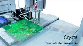  Presentation with cnc machine - Amazing slide set having pcb processing on cnc machine backdrop and a light blue colored foreground