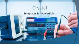  Presentation with electronics laboratory - Audience pleasing PPT layouts consisting of pcb-witch-microcontroller-in-electronics backdrop and a sky blue colored foreground