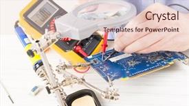  Presentation with checks - Colorful slides enhanced with pcb with a digital multimeter backdrop and a lemonade colored foreground