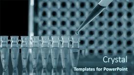  Presentation with genetic research - Slides with pcr-tube-strips-well background and a ocean colored foreground