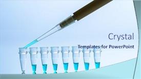  Presentation with genetic research - Colorful theme enhanced with pcr-tube-strips-well backdrop and a sky blue colored foreground