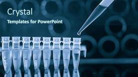  Presentation with genetic research - Audience pleasing slides consisting of pcr-tube-strips-well backdrop and a ocean colored foreground