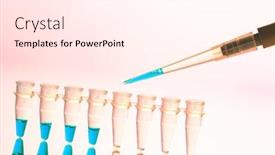  Presentation with genetic research - Presentation having pcr-tube-strips-well background and a pink colored foreground