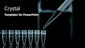  Presentation with genetic research - Presentation theme consisting of pcr-tube-strips-well background and a black colored foreground