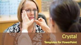  Presentation with measuring - Beautiful PPT layouts featuring pd - female optician measuring mature woman's backdrop and a tawny brown colored foreground