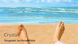  Presentation with harmony - Presentation design having peace and harmony - of girls on a beach series in my portfolio background and a coral colored foreground