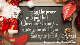  Presentation with peace - Audience pleasing presentation theme consisting of peace and joy that christmas backdrop and a tawny brown colored foreground