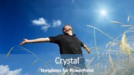  Presentation with rest - PPT theme consisting of peace happiness - happy young man rest background and a teal colored foreground