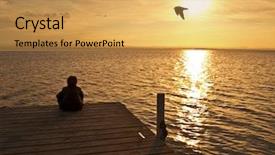  Presentation with thinking - Audience pleasing theme consisting of peace happiness - thinking in solitude backdrop and a yellow colored foreground