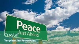  Presentation with choice - Audience pleasing slide deck consisting of peace just ahead green road backdrop and a ocean colored foreground