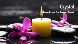  Presentation with peace love - PPT theme featuring peace love - beautiful pink orchid with candle background and a dark gray colored foreground