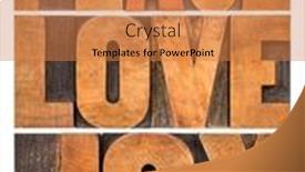  Presentation with peace love - PPT theme with peace-love-and-joy-typography background and a coral colored foreground