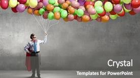  Presentation with mask - Slides having peace maker - young confident super guy background and a gray colored foreground