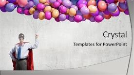  Presentation with mask - Audience pleasing slides consisting of peace maker - young confident super guy backdrop and a light gray colored foreground