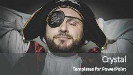 Presentation with pirate - PPT layouts featuring old hat with funny background and a dark gray colored foreground