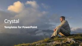  Presentation with height - Cool new presentation theme with peace mind - healthy young man practice youga backdrop and a gray colored foreground