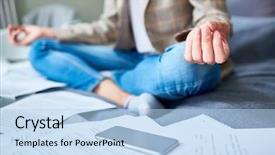  Presentation with accountant - Audience pleasing slide deck consisting of businessmind - modern accountant meditating in pose backdrop and a light blue colored foreground