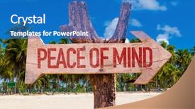  Presentation with peace - Slide set featuring peace of mind arrow background and a teal colored foreground