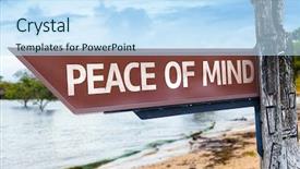  Presentation with blue aged wood sign - Colorful theme enhanced with soul family - peace of mind wooden sign backdrop and a sky blue colored foreground