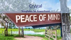  Presentation with mind - Colorful presentation enhanced with peace of mind wooden sign backdrop and a light blue colored foreground