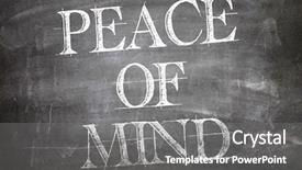  Presentation with peace - Theme enhanced with peace of mind written on blackboard background and a gray colored foreground