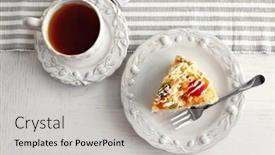  Presentation with butter - Beautiful presentation featuring peace of tasty butter cake on plate on color wooden background backdrop and a light gray colored foreground