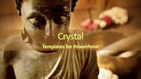  Presentation with buddha - Cool new PPT theme with religions mantra hinduism - closeup of a buddha backdrop and a tawny brown colored foreground