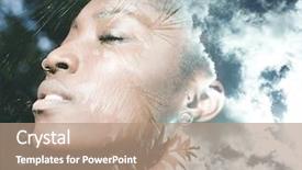  Presentation with african american couples - PPT layouts having peace serenity conceptual - double exposure portrait of african background and a coral colored foreground