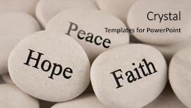  Presentation with inspirational - Beautiful PPT theme featuring peace serenity conceptual zen - inspirational stones backdrop and a soft green colored foreground