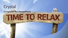  Presentation with time - Amazing PPT layouts having bodies equilibrium - time to relax wooden sign backdrop and a light blue colored foreground