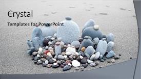  Presentation with dragonfly and zen - Slide set with pyramid energy - zen garden concept background background and a light gray colored foreground