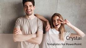  Presentation with joyful - Slide deck featuring  background and a  colored foreground