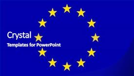  Presentation with european union - Presentation theme enhanced with peace symbol - european union flag background and a royal blue colored foreground