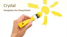  Presentation with sun cartoon - Cool new theme with peace symbol - hand draw the cartoon sun backdrop and a cream colored foreground