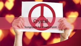  Presentation with zumba card bokeh - Presentation theme enhanced with peace symbol card with heart background and a coral colored foreground