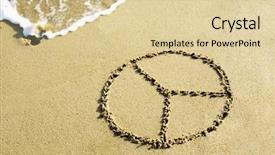  Presentation with peace - Beautiful slides featuring peace symbol drawn backdrop and a lemonade colored foreground