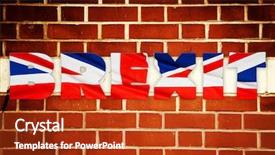  Presentation with brick wall - Presentation theme consisting of peace treaty - brexit text on britain national background and a crimson colored foreground