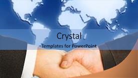  Presentation with world map - Colorful theme enhanced with peace treaty - hands shake with map backdrop and a  colored foreground