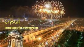  Presentation with triumph arch in innsbruck austria - Audience pleasing theme consisting of peace war - arch of triumph fireworks backdrop and a tawny brown colored foreground