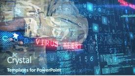  Presentation with virus - PPT theme with peace war - mid section of soldier holding background and a ocean colored foreground